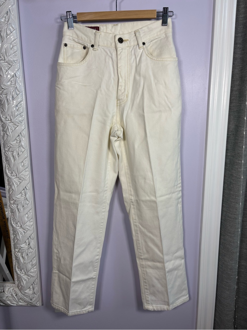 Vintage Edwin Womens Cream Straight-Leg Soft Jeans